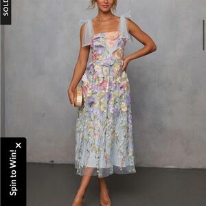 Floral Embroidered Midi Dress